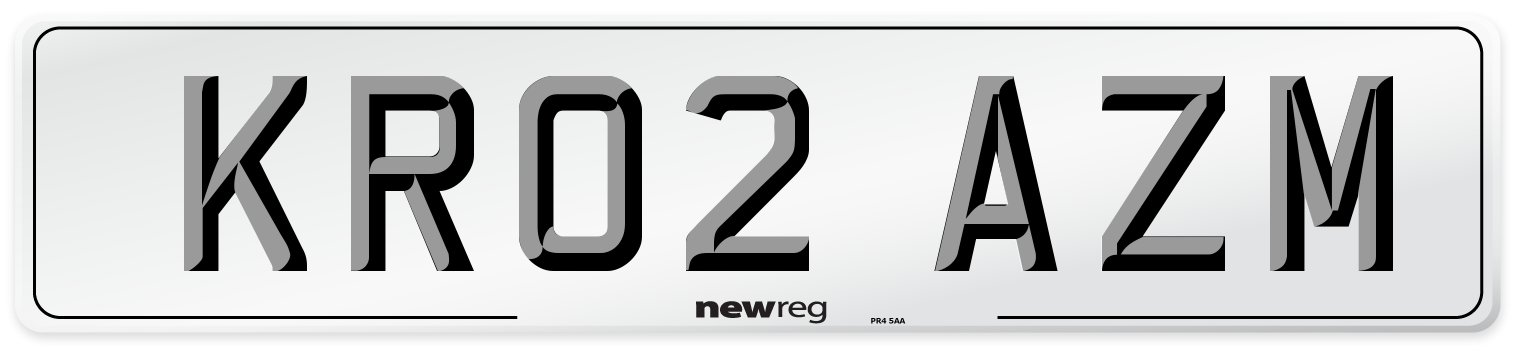 KR02 AZM Number Plate from New Reg